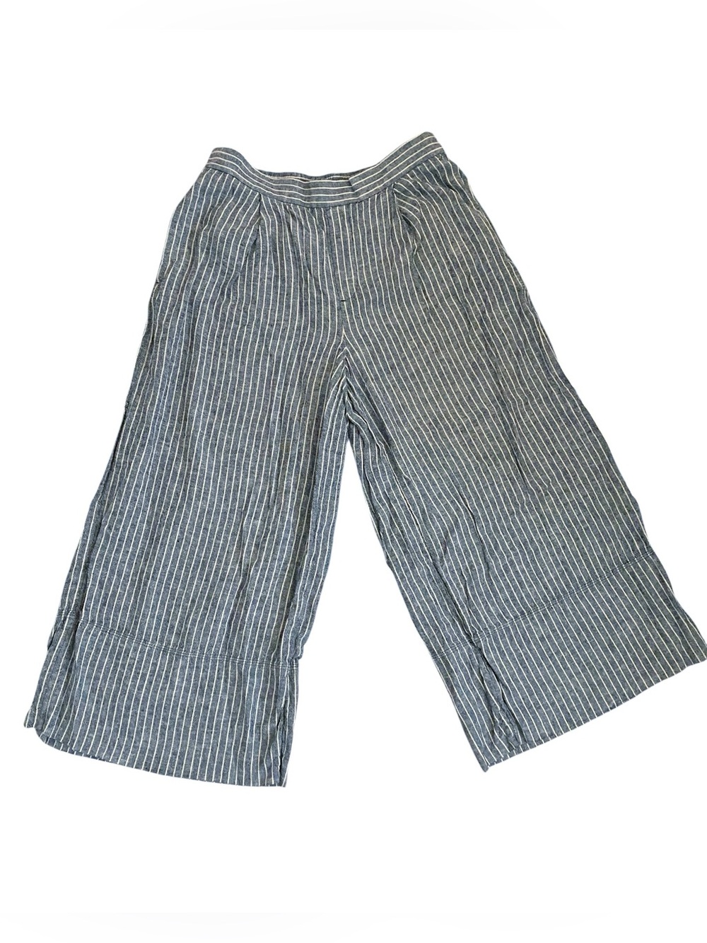 Banana Republic Navy and White Striped Wide Leg Pants